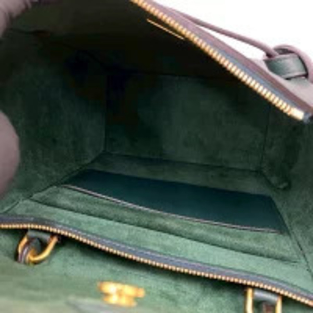 CELINE Belt Bag Leather Handbag Shoulder Clutch Dark Green - Picture 9 of 10